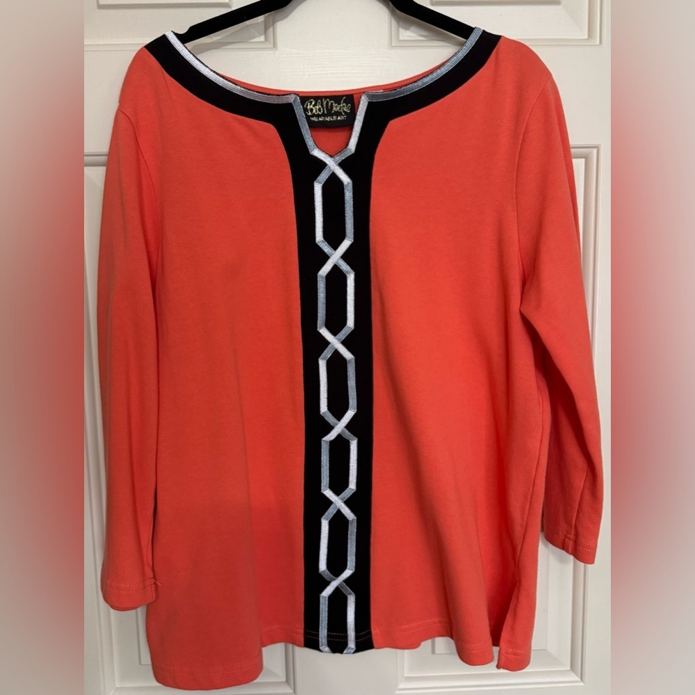 Bob Mackie Wearable Art burnt orange shirt​